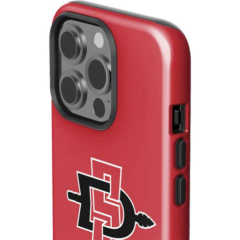 San Diego State University Aztecs Red Logo iPhone 15 Pro Impact Case